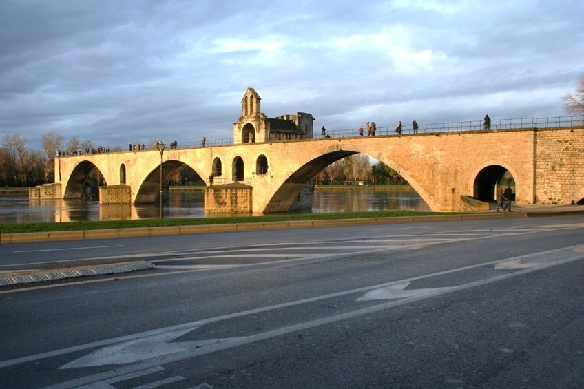 The old bridge on the Rhone River