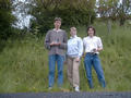 #3: View to the South. Me to the left, Doerte in the center and Andreas on the right. The point is about 40 to 50 meters behind us on a private property.