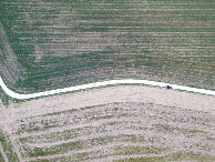 #7: Looking down on the rural road (170m South of the point) from a height of 120m