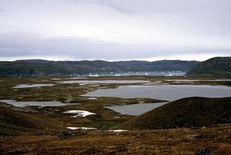 #1: Looking north to Tasiusaq with its icebergs from Kangia