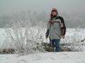 #5: Linda on way back from field