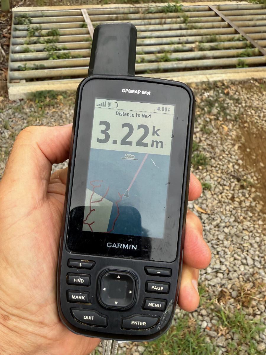 My GPS receiver at my closest approach, 3.22km from the point
