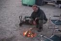 #6: 23N 52E, Marc starting up the campfire.