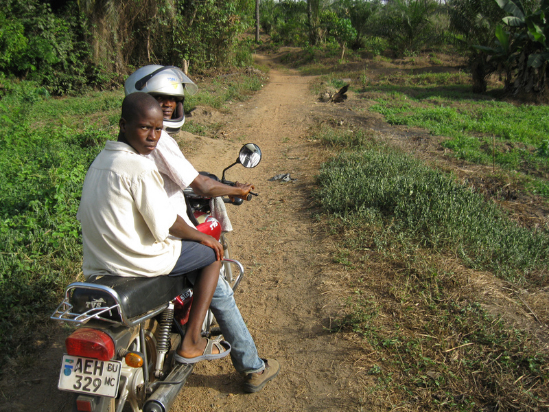 The motorbike taxi that got us close to our target