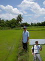 #2: Khow and Edward (insert) at the confluence. View looking West (insert East). Khow is a Bangkok taxi driver with an impressive knowledge of local geography, flora, and fauna.