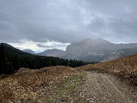 #10: View from the road back down to where we parked and the mountains beyond