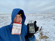 #7: Visitor Joseph Kerski at the confluence point.